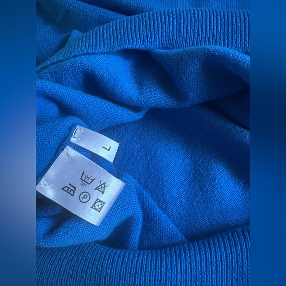 Maus & Hoffman Men's V-Neck Sweater in Vibrant Blue - Picture 8 of 12